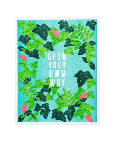 Grown Your Own Way Plant Risograph Art Print (11" x 14")