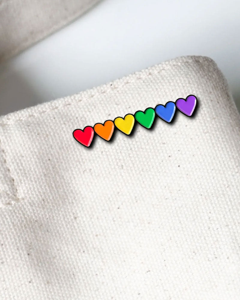Rainbow Hearts LGBTQ+ Pin-On Point Pins-Strange Ways