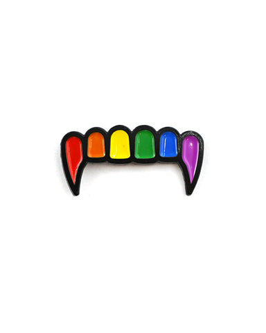 Rainbow Vampire Fangs LGBTQ+ Pride Pin