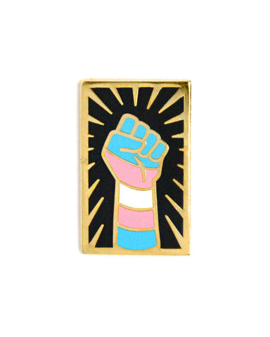 Trans Resist Fist Pin