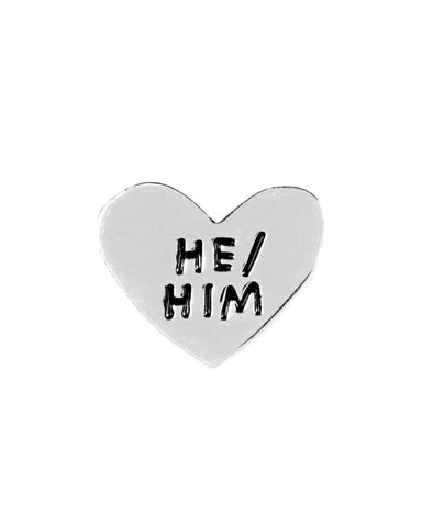 He / Him Gender Pronoun Heart Pin