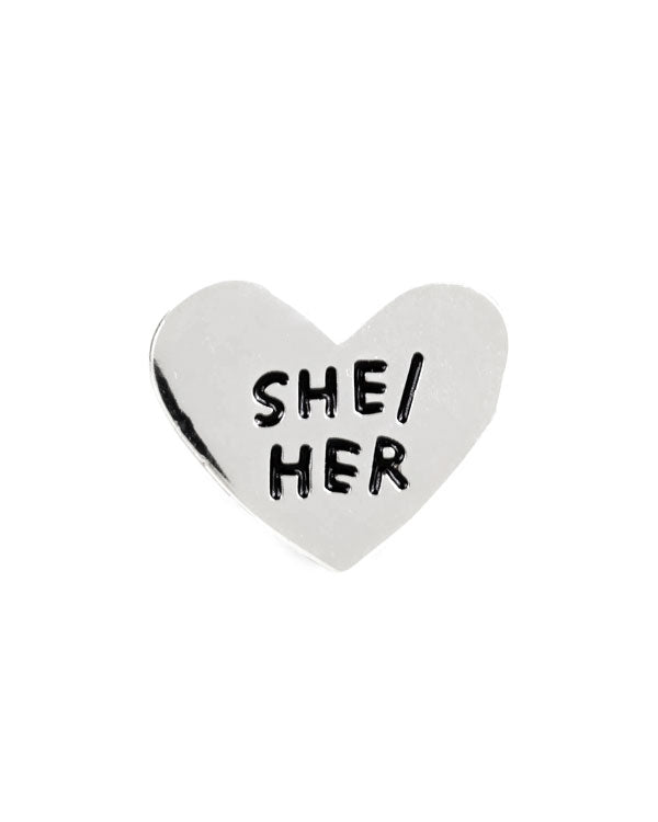 She / Her Gender Pronoun Heart Pin-Adam J. Kurtz-Strange Ways