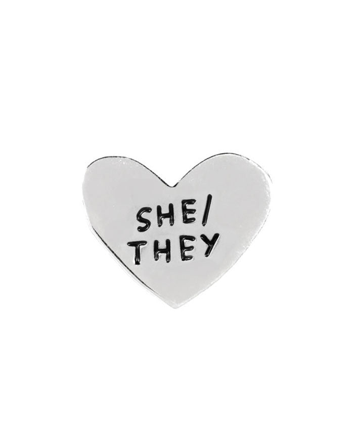 She / They Gender Pronoun Heart Pin-Adam J. Kurtz-Strange Ways