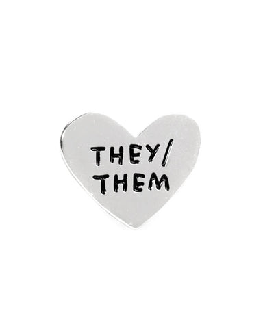 They / Them Gender Pronoun Heart Pin