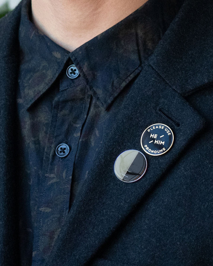 He Pin Pronoun Pins | Gender Buttons | She He They