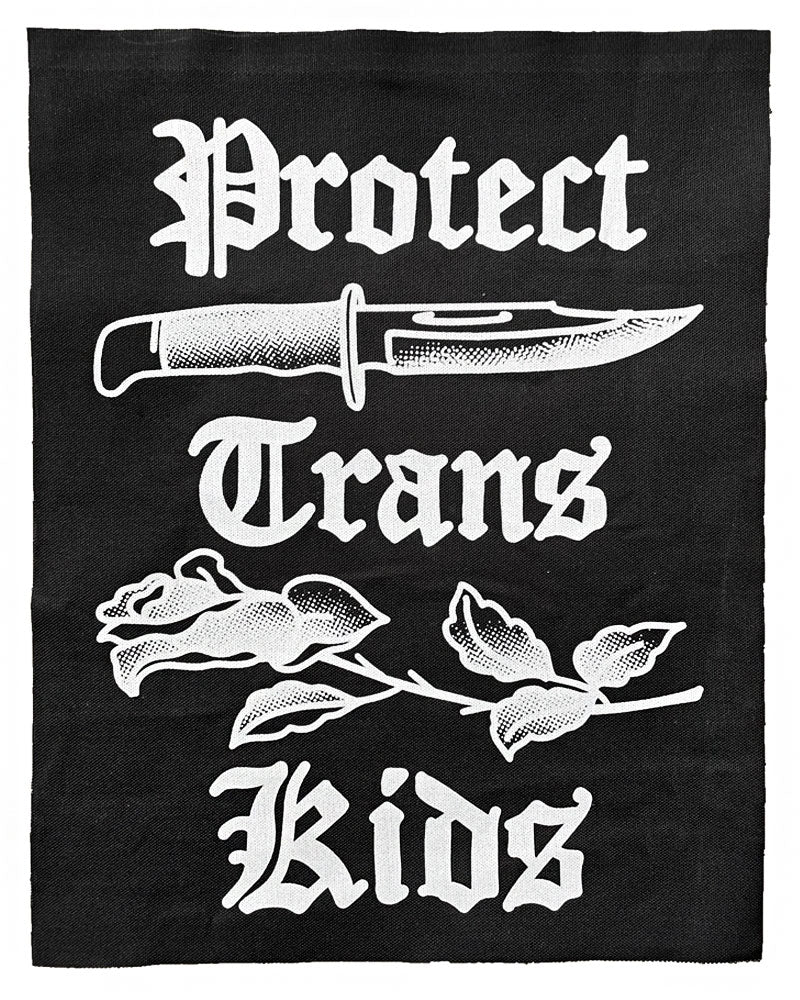 Protect Trans Kids Large Fabric Back Patch-Transfigure Print Co.-Strange Ways