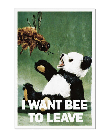 Bee Leave Risograph Art Print (11" x 17")