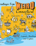 Weird Connecticut Map Art Print (11" x 17")-Graphics Interactive-Strange Ways