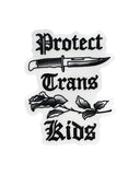 Protect Trans Kids Clear Sticker-Transfigure Print Co.-Strange Ways