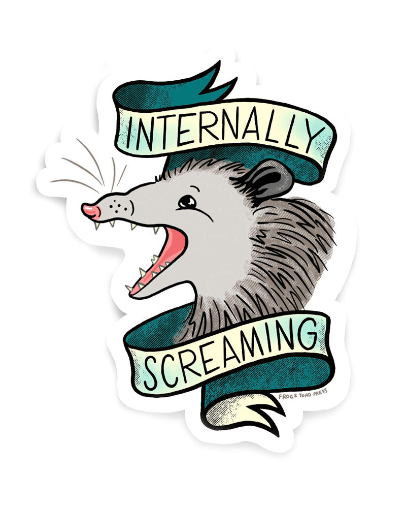 Internally Screaming Possum Sticker-Frog and Toad Press-Strange Ways