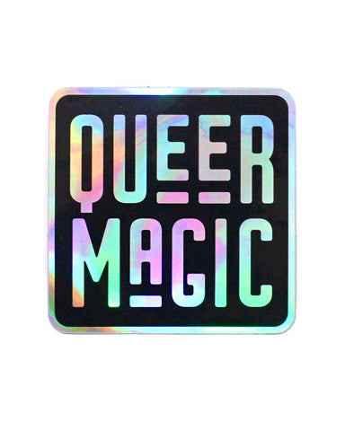 Queer Magic Holographic Sticker - Black