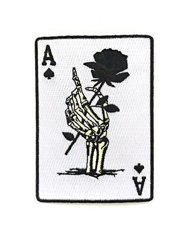 Skeleton Ace Playing Card Patch