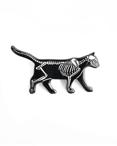Catwalk Cat Skeleton Pin