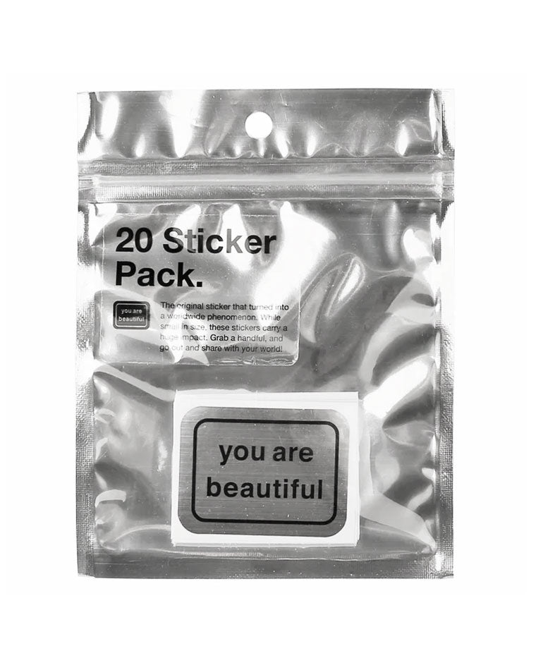 You Are Beautiful Sticker - Silver (Pack of 20)